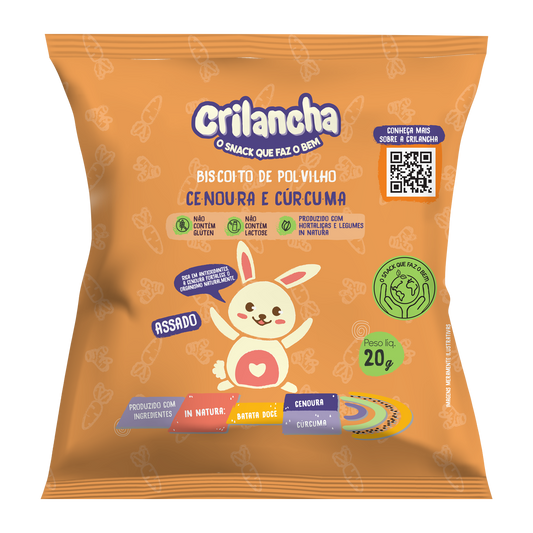 Biscoito de polvilho Cenoura e curcuma 20g